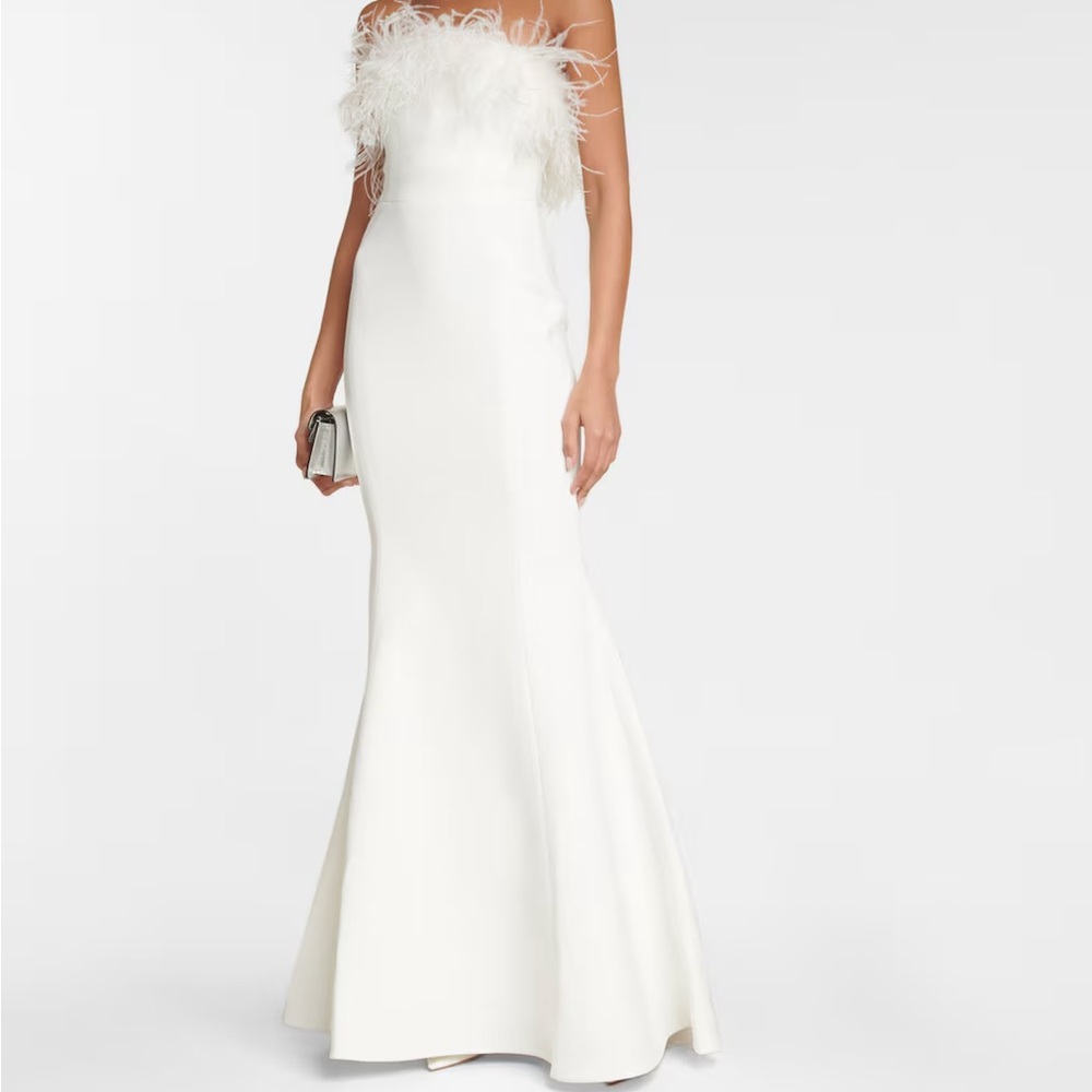 Rebecca Vallance Strapless Wedding Dress with Feather Detail